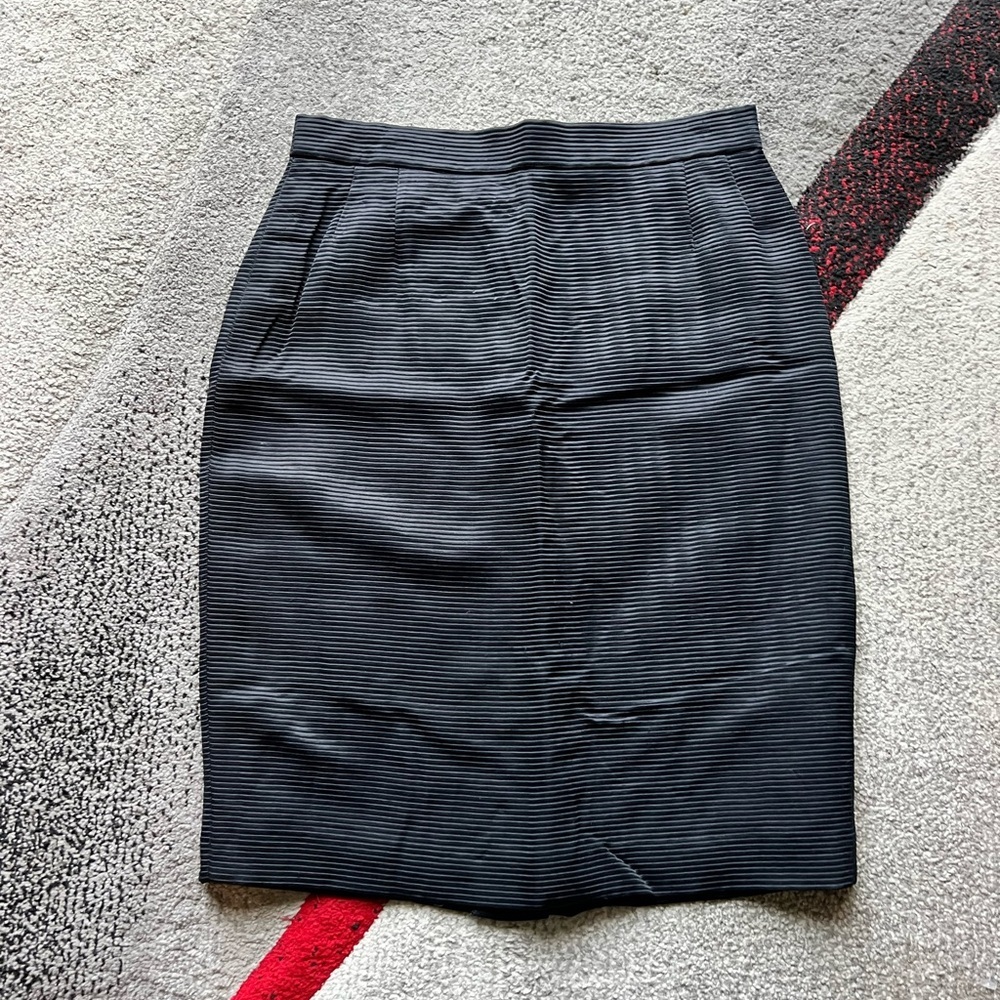 Escada Black Wool Blend Textured Mini Skirt